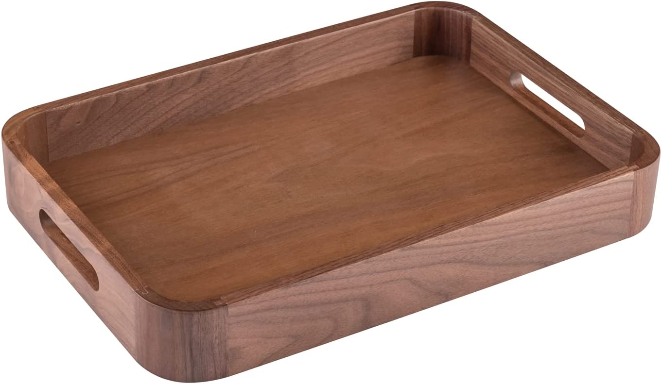 Wood Serving Tray, Wooden Trays,Small Wood Tray Wood Platter for Serving  Food Dessert Appetizer Cheese Boards Fruit Cookie Vanity Home Decor  Bathroom