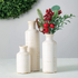 Ceramic Vase Set- 3 Small Vases, Christmas Tabletop Decor, Modern Farmhouse Home